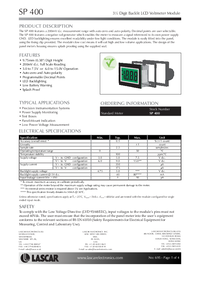 Thumbnail of document Data Sheet - SP 400 Voltmeter